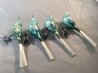 Set Of 4 Vintage Mercury Glass Clip-on Birds