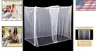 Mosquito Net Bed Canopy Rectangular Mesh For Camping Travel Outdoor White