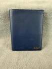 Tumi Vista Slg Passport Case Wallet Navy Blue Black Gold 4 5x6 Travel Holder