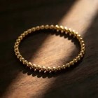 14k Gold Filled 5mm Bead Stretch Bracelet 6  Stacking Statement