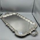 Extra Large Antique Silver Plate Butler Serving Tray Victorian Ornate Long 4 7kg