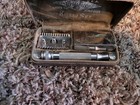 Vtg Gillette U s  Wwi Khaki Set Field Razor With Mirror Brown Case