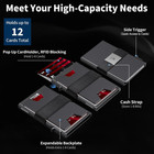 Slim Aluminum Card Holder Wallet For Men  Durable Expandable Backplate  Rfid Blo
