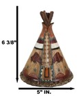 Rustic Western Bison Tribal Indian Teepee Hut Money Coin Savings Bank Figurine