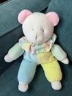 Vintage Eden Baby s First Bear Pastel Terry Cloth Teddy Clown Collar Plush Rare