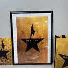 Hamilton On Broadway Framed Windowcard Signed By Cast With Program   Bag