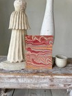 8x6 25 Antique French Marbled Paper 18th Century Bold Red Swirl Pattern Yellow