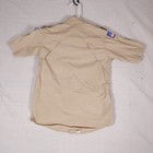 Boy Scouts Of America Button Shirt Youth Medium Sew On Patches Tan Vented