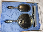 Vintage  Vanity Dresser Set Hand Mirror Brush Comb Made In Hong Kong Heavy