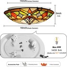 Artzone Tiffany Ceiling Lights  3-light 16 Inch Stained Glass Tiffany Flush Moun