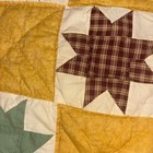 Vintage Hand Stitched Star Patchwork Quilt Gingham Plaid 58x48