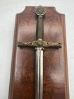 Decorative Excalibur Sword With Wooden Wall Plaque Letter Opener Vintage