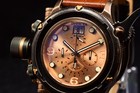 Invicta Men s Russian Diver Rose Gold Chronograph Swiss Made Leather Watch 52mm