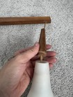 Vintage Mid Century Modern Teak Swing Arm Wall Lamp Sconce Frosted Glass Danish