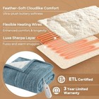 Sharper Image Heated Blanket  Eletric Throw Blanket  Soft  Warm  Reversible F   