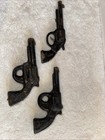 Vintage Lot Of 3 Toy Cap Guns Wooden metal 