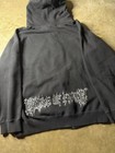 Vtg Rare Cradle Of Filth 2008 Silver Dragon Puff Print Hoodie Sz Medium