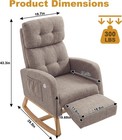 Nursery Rocking Chair  One-touch Footrest Glider Rocker  brown 