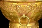 8 8  Ancient Warring States Bronze Hand Carving Gilding Inscription Fruit Plate