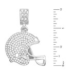 Men s Silver Plated Iced Football Helmet Pendant 20  24  Miami Cuban Chain 1049s