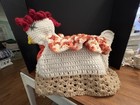 Vintage Kitchy Handmade Crochet Toaster appliance Cover - Chicken   Egg Cozies
