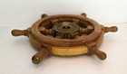 12   Inches Nautical Ship Decorative Brass Centre Natural Wooden Wheel Beautiful