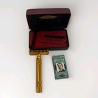 Vintage 1930s Gillette Safety Razor Double Edge Long Comb W  Box Great Condition