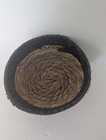 Woven Seagrass Round Storage Basket Black brown 