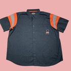 Harley-davidson Racing Garage Shirt Mens Black Orange Colorblock Big Logo