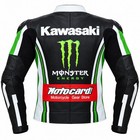 New Custom Kawasaki Racing Leather Jacket Motorcycle Biker Jacket