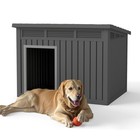 Large Outdoor Indoor Dog House Weatherproof Resin Pet Shelter Ventilated Kennel
