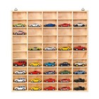 50-grid Wood Wall Mounted Display Case Storage Shelf For 1 64 Scale Diecast Car