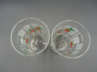 Set Of 2 Vintage Coca Cola Christmas Holly Berry Stained Glass Drinking Glasses