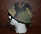 1987 French Army Dunois Cousance Military Helmet  Liner Camo Cover   Chinstrap 