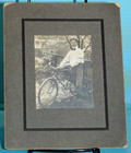 Rare  Antique Portrait Photo Man With Bicycle  Attributed W name And Date 1902
