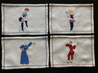 Vintage Cocktail Napkins Madeira Embroidered Risque Padded Assets Pin Up Girls 4
