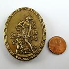 Vintage Artemis Diana Cupid Art Nouveau Brass Pin Antique Brooch French Casting