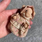 Vtg Russ Berrie Flocked Farmer   Wife Pig Figures Dolls Piggies Cottage Farm 80s