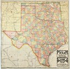 1910  Texas - Oklahoma Railway Guide Map Original  22x22   Houston San Antonio 