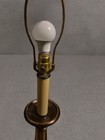 Vintage Pair Of Heavy Brass Column Table Lamps Tested   Works Colonial Style