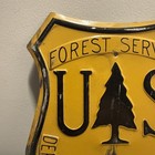 Rare Vintage Metal Us Forestry Service Tree Sign Tree Badge Old Stock