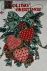 Vintage Christmas Hand Towel Franco Country Heart Swag Holiday Greetings