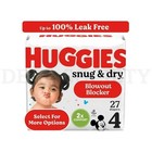 Huggies Snug   Dry Baby Diapers  Size 4  22-37 Lbs   27 Ct Each Lot Of 4