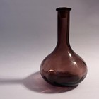 Vintage Amethyst Glass Bottle Decanter Molded Blown 9  W  Cork Heavy Weight