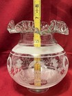 Vv Vianne France Art Glass Lamp Shade  Clear frosted  Empire Style  Ruffled 