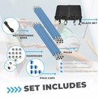 Trampoline Safety Enclosure Set  Inside Net  Straight Poles Foam Sleeves U-bolts