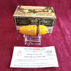 Vtg Nice Pflueger  3750 Small Globe Lure Luminous Gold Spots matching Box Insert