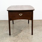 Mid Century Modern Nightstand End Side Table Kroehler Walnut Drawer Brass Single