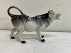 Vintage German Porcelain Cow Creamer Pitcher Grey White Figural Germany
