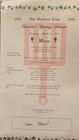 1991 Gridiron Club Annual Spring Dinner Menu  Senator Wendell Ford Washington Dc